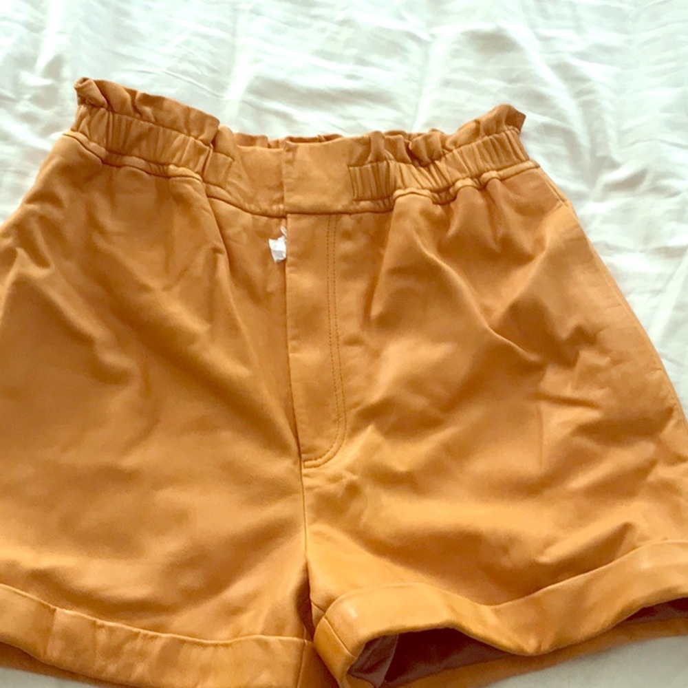 Mustard “Copper” Yellow Baby Leather Shorts